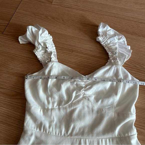 NWT Francesca’s Flutter Sleeve Linen Blend Dress Medium - Picture 5 of 8